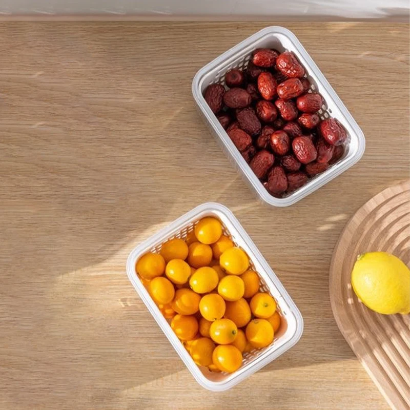 Food Storage Vegetables - Refrigerator Storage Box, Drainage Preservation Box,