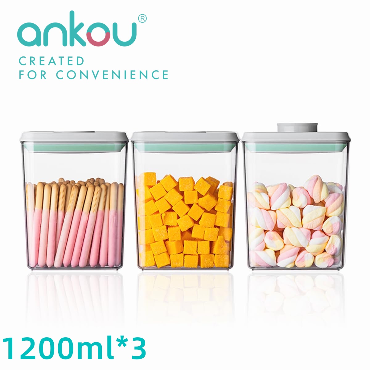 Food Storage Meals - Ankou 3Pcs 1.2L Pop Airtight Food