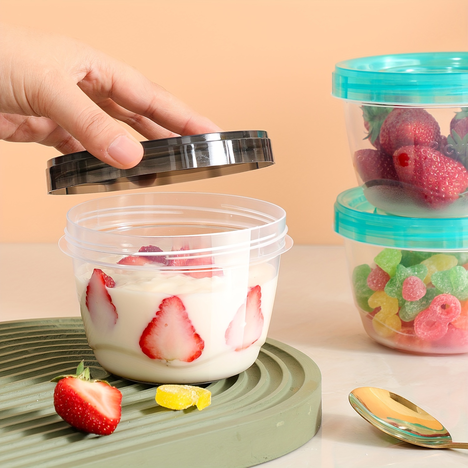 Food Storage Bowls - 2 Transparent Sealed Food Storage Containers