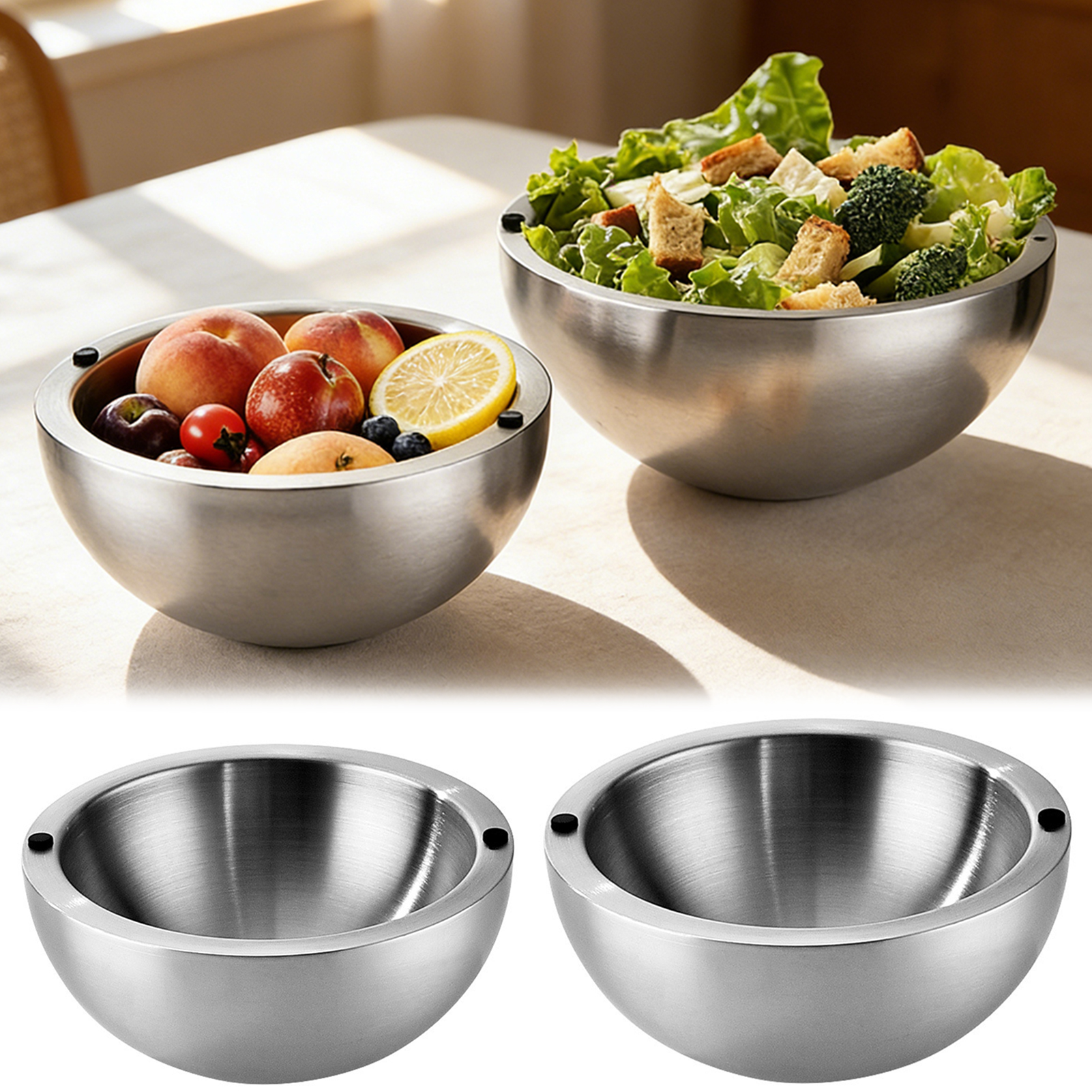 Food Storage Meals - 304 Thickened Salad Mixing Bowls Stainless