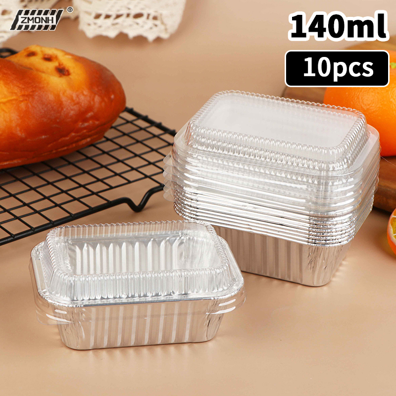 Food Storage Aluminum Containers - [H]10Pcs Disposable Rectangular Aluminum Foil Baking