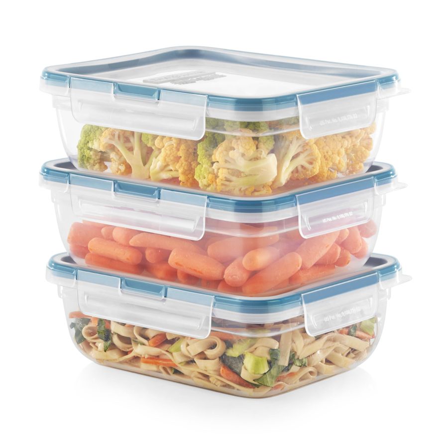 Food Storage Tupperware - Total Solution 3Pack 8.5Cup Plastic Food