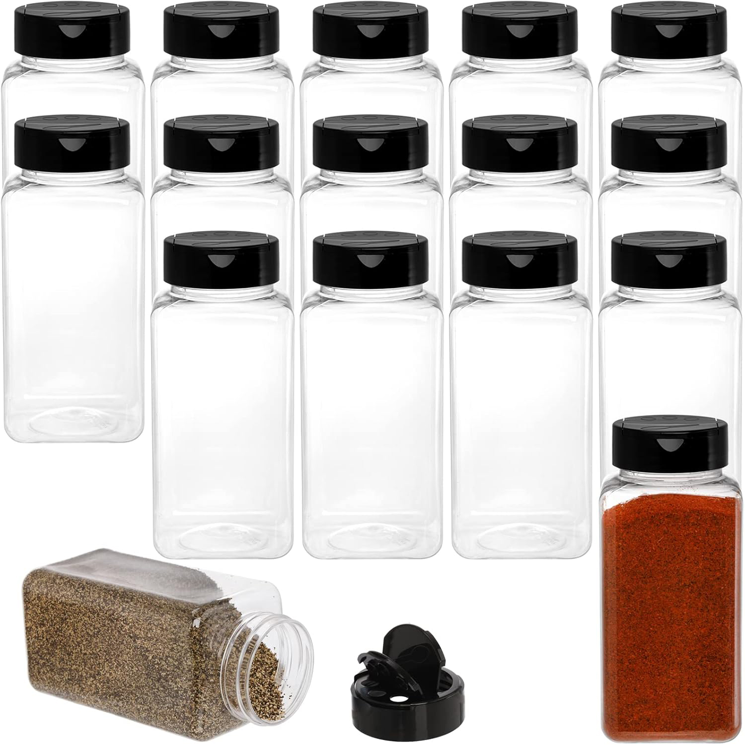 Food Storage Box Large - Square Large Plastic Spice Jars with