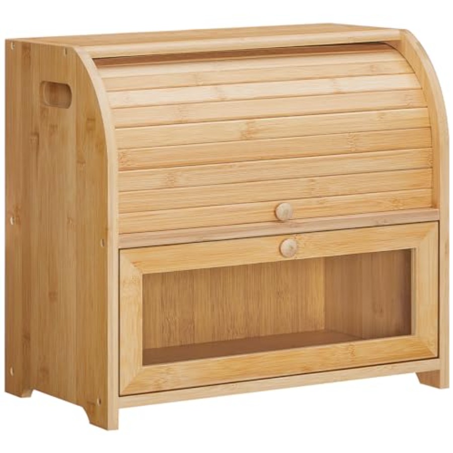 Bread Box, Bamboo Bread Box fo - Food Storage Box Large บทวิจารณ์และราคา