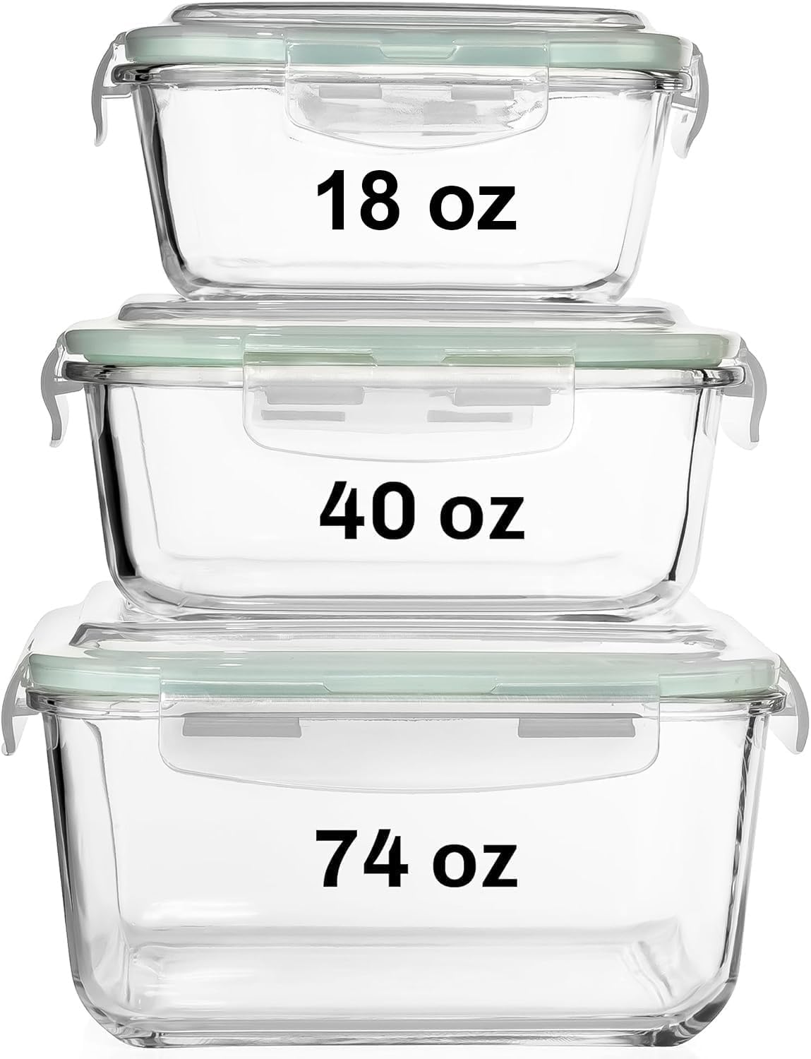 6 PC Square Glass Food Storage - Food Storage Meals บทวิจารณ์และราคา