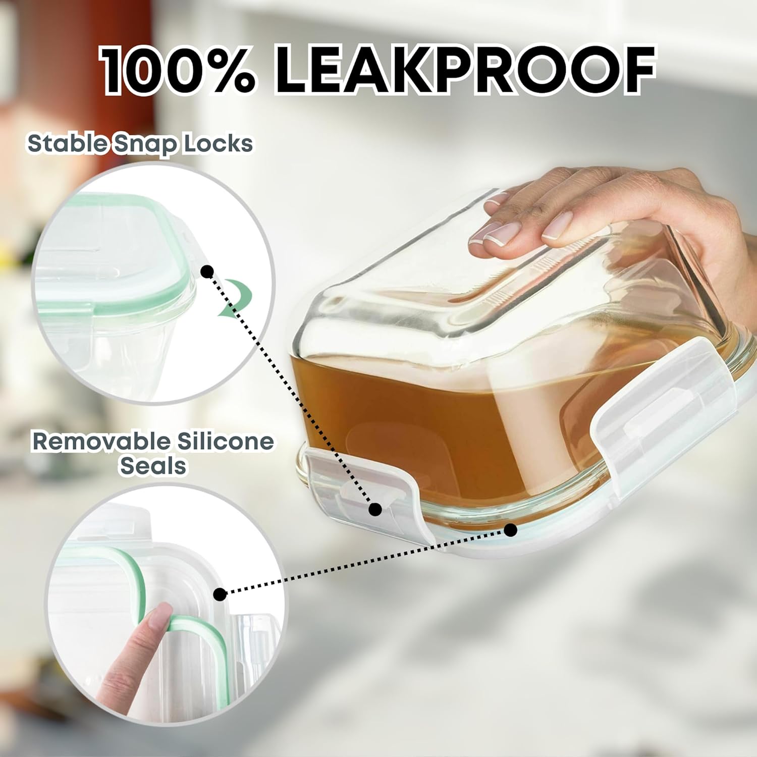 6 PC Square Glass Food Storage - Food Storage Meals บทวิจารณ์และราคา
