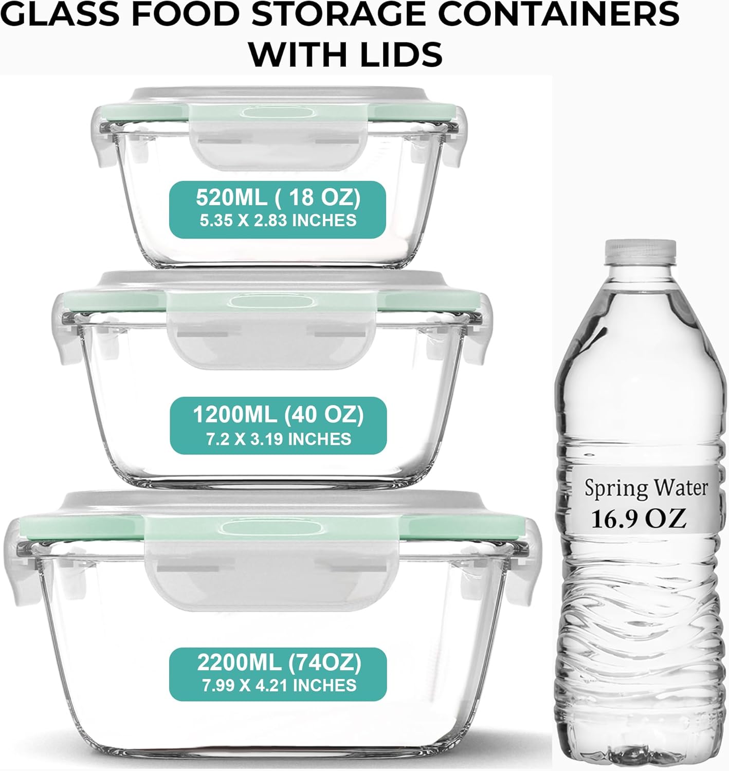 6 PC Square Glass Food Storage - Food Storage Meals บทวิจารณ์และราคา