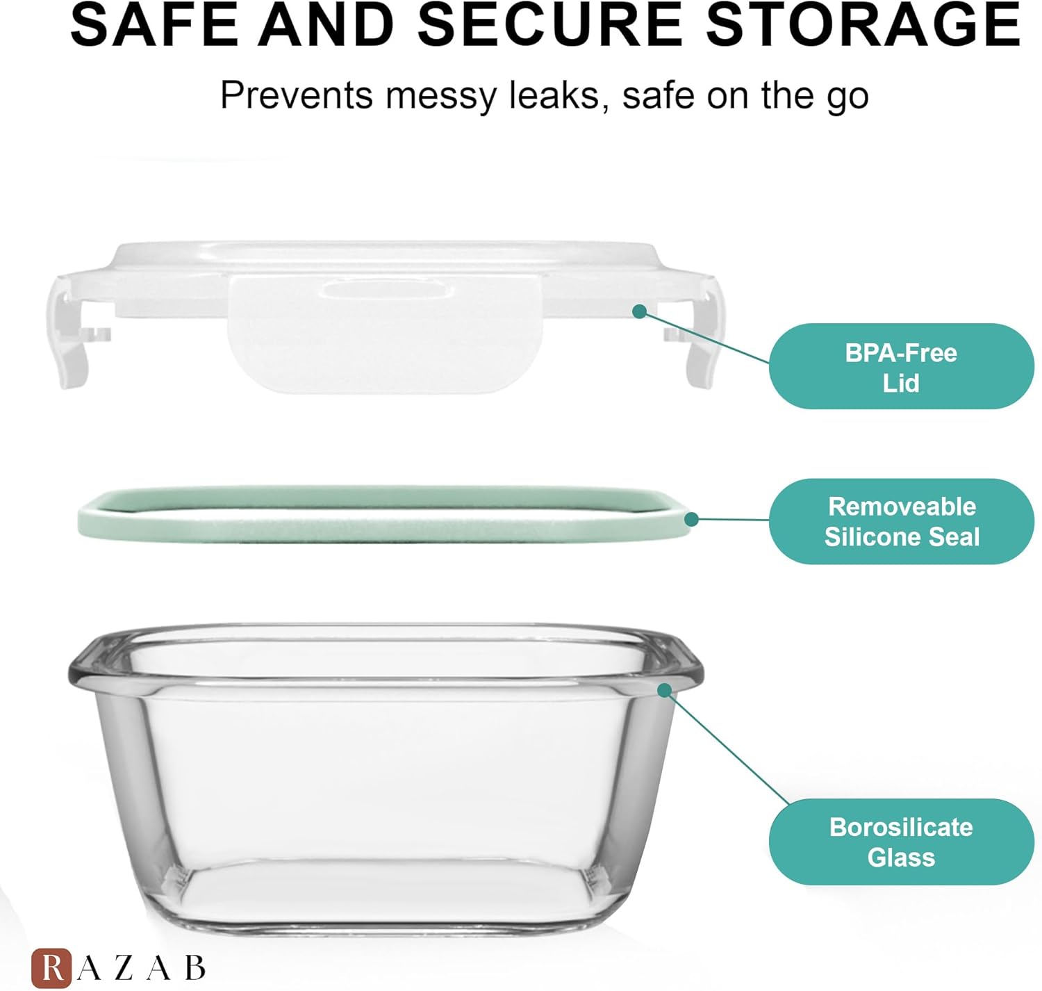 6 PC Square Glass Food Storage - Food Storage Meals บทวิจารณ์และราคา