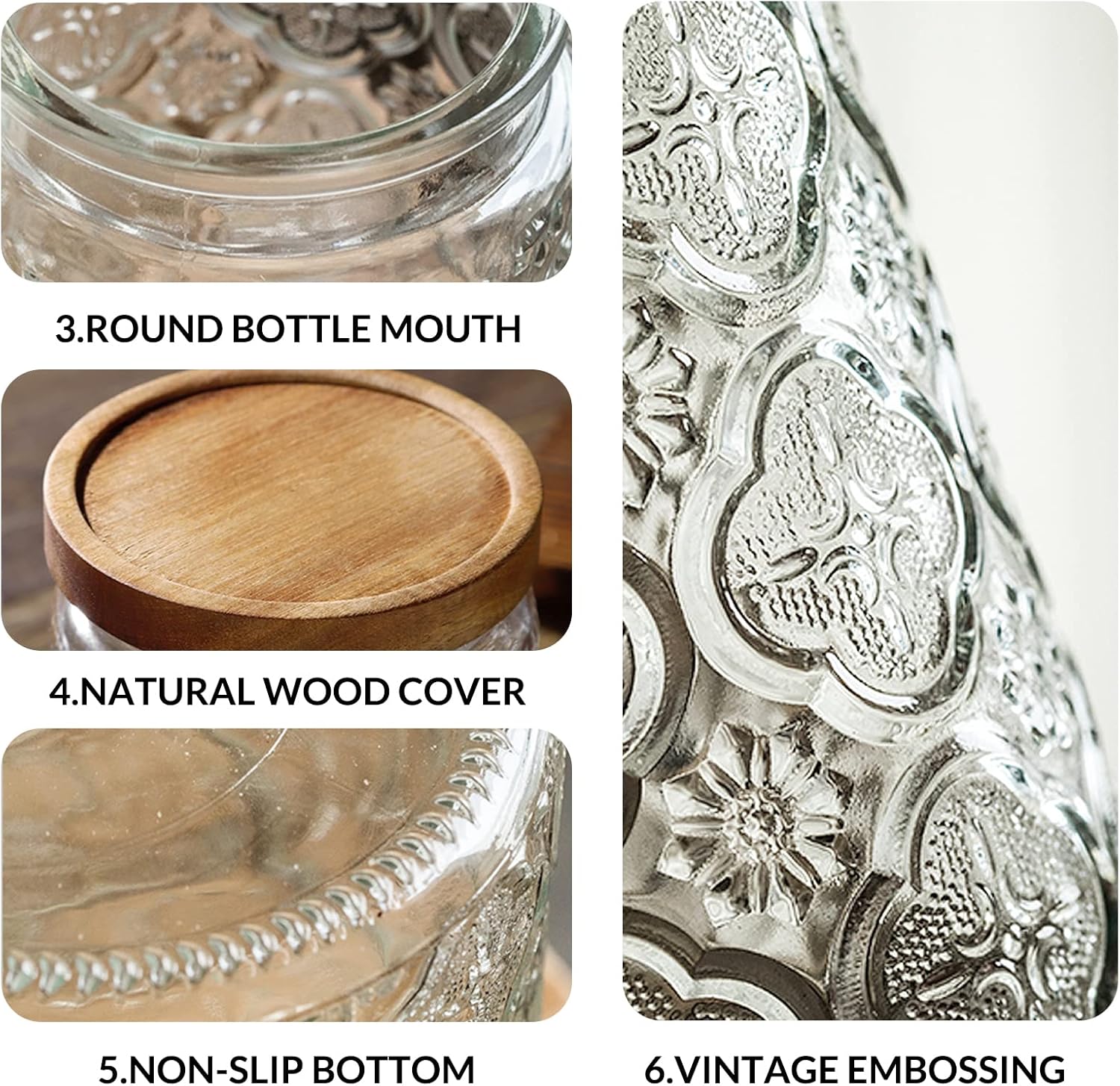 35oz/1000ml Glass Storage Jars - Food Storage Containers Glass บทวิจารณ์และราคา