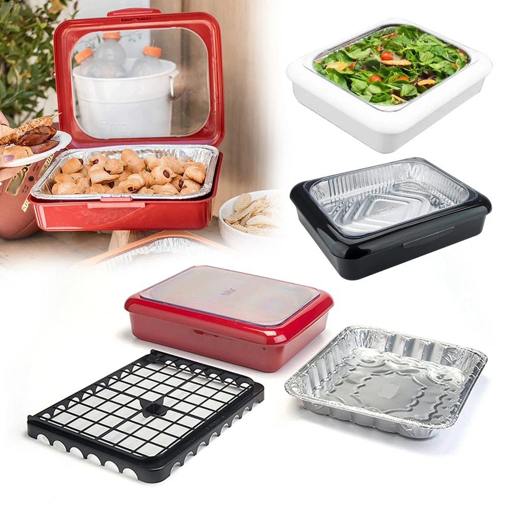 Plastic Foil Pan Carrier Stack - Food Storage Aluminum Containers บทวิจารณ์และราคา
