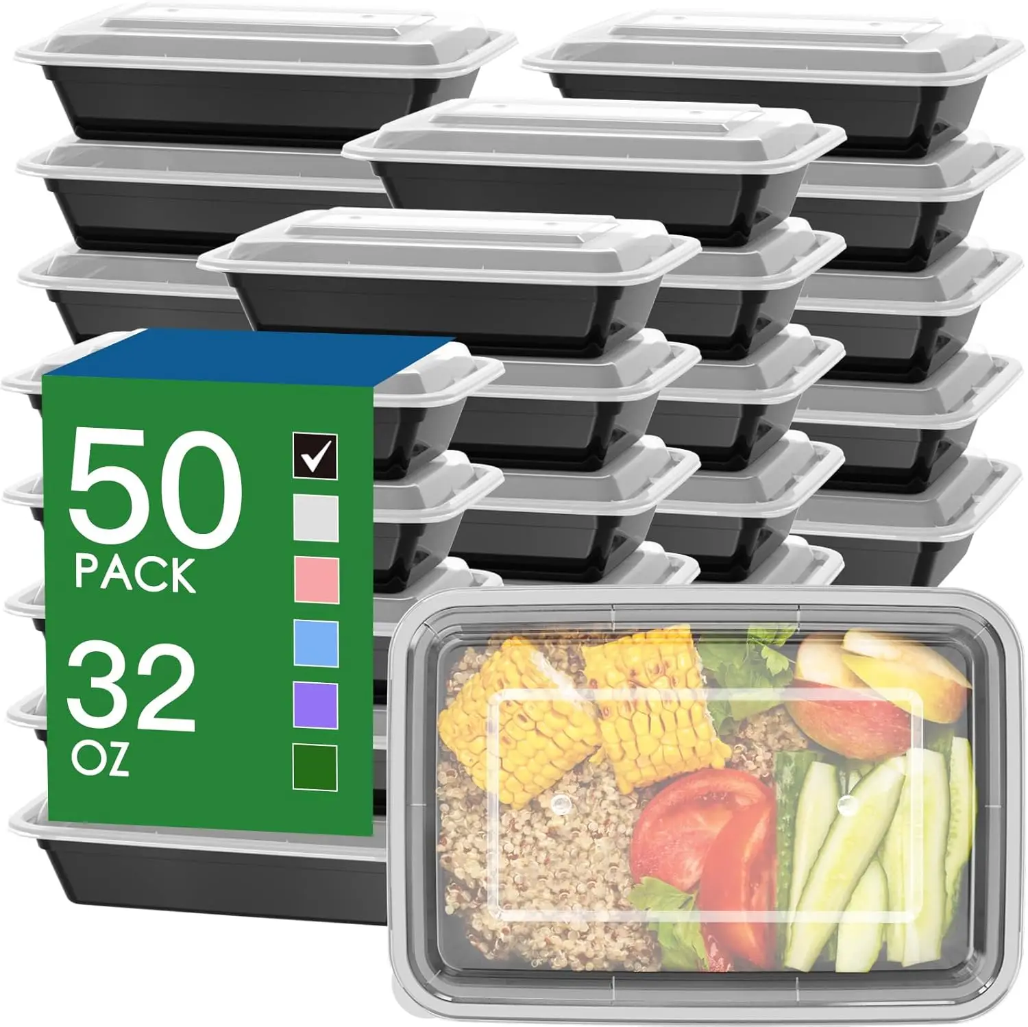 50 Pack (100-Piece) 32 oz Meal - Food Storage Meals บทวิจารณ์และราคา