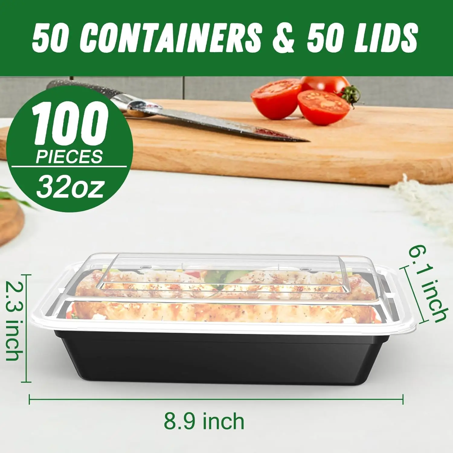 50 Pack (100-Piece) 32 oz Meal - Food Storage Meals บทวิจารณ์และราคา