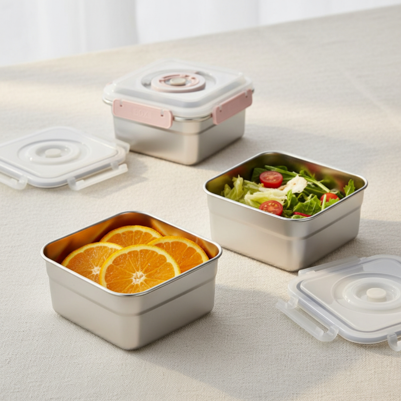 3 Pieces Stainless Steel Food  - Food Storage Box Large บทวิจารณ์และราคา