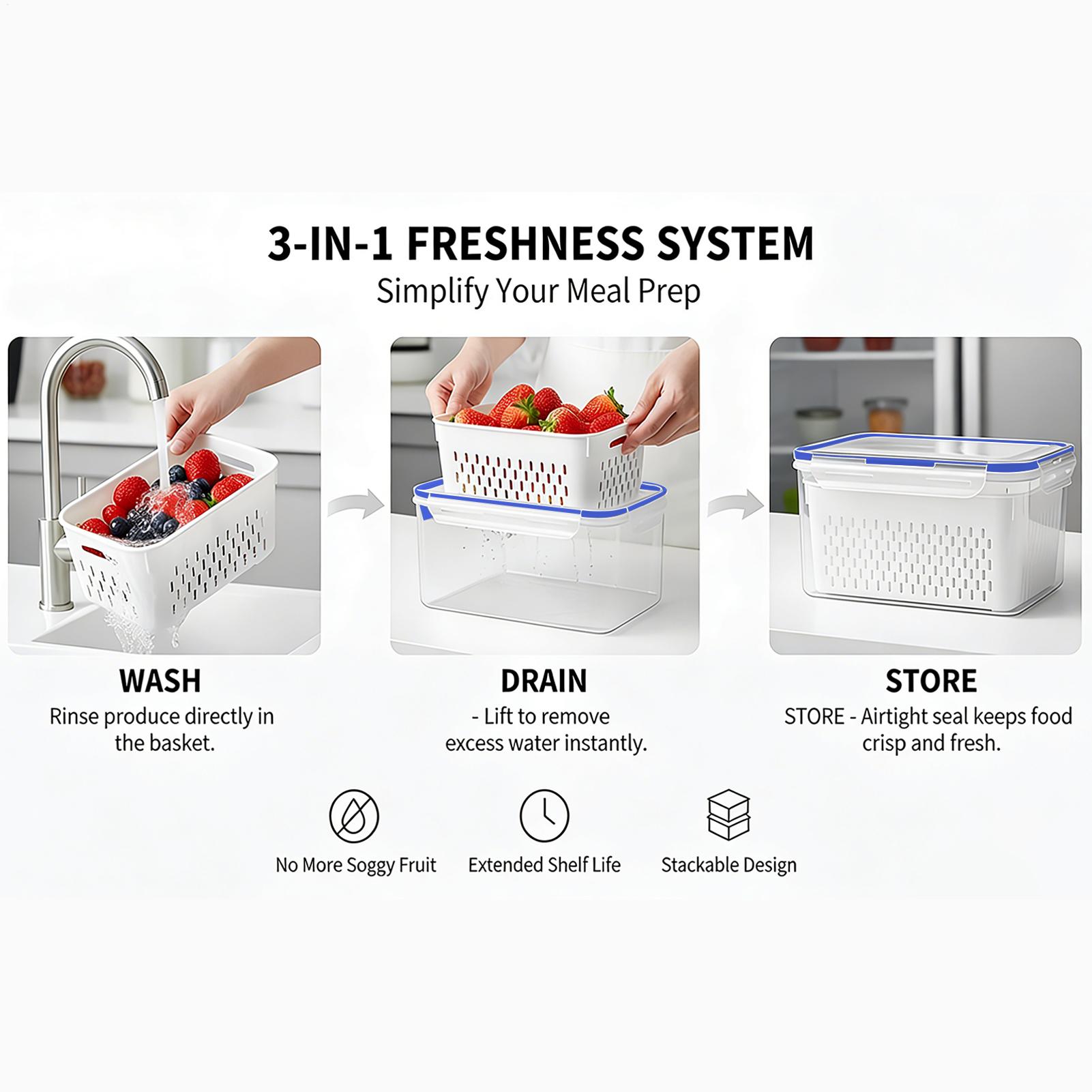 4 In 1 Food Storage Container  - Food Storage Vegetables บทวิจารณ์และราคา