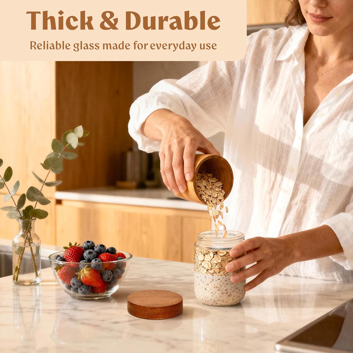 Overnight Oats Containers with - Food Storage Containers Glass บทวิจารณ์และราคา