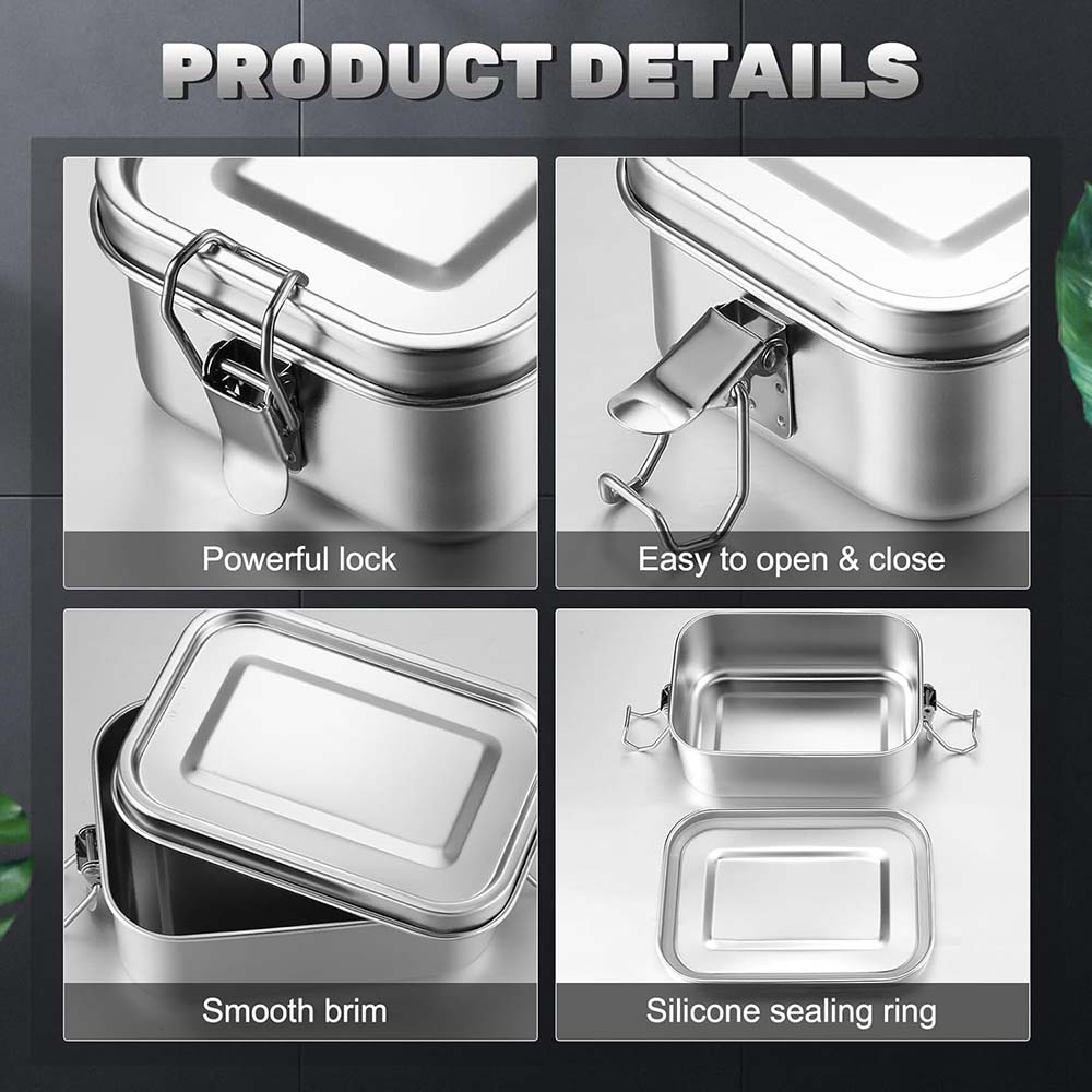 4Pcs Stainless Steel Bento Box - Food Storage Underground บทวิจารณ์และราคา