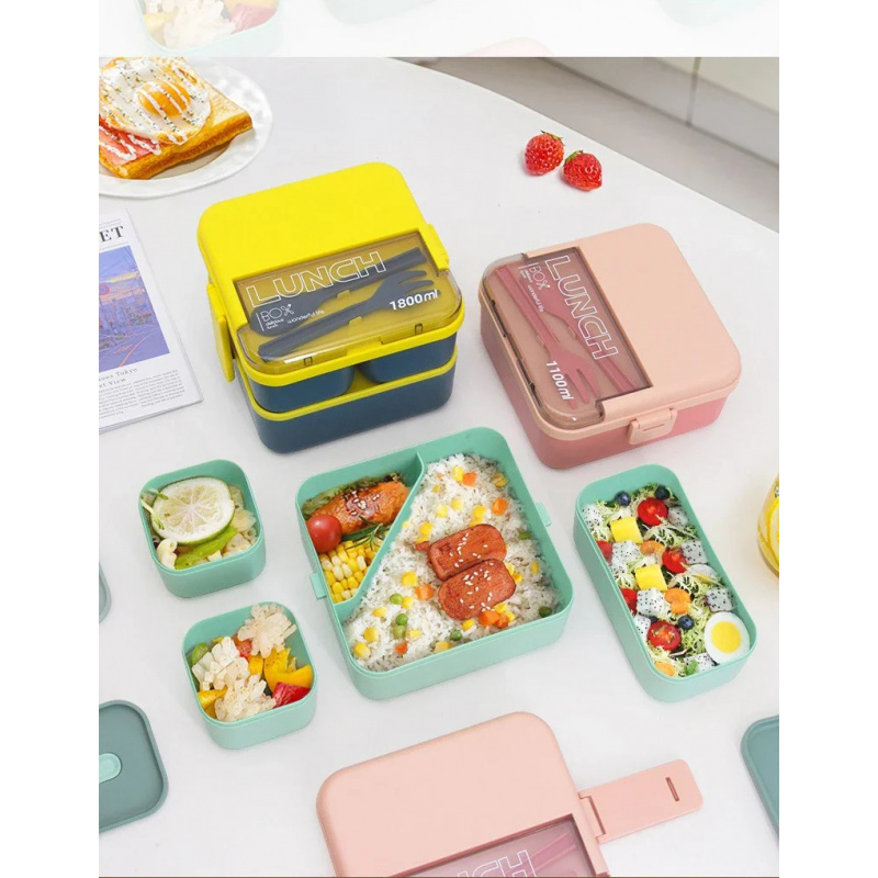 Portable Double Layer Lunch Bo - Food Storage With Scoop บทวิจารณ์และราคา