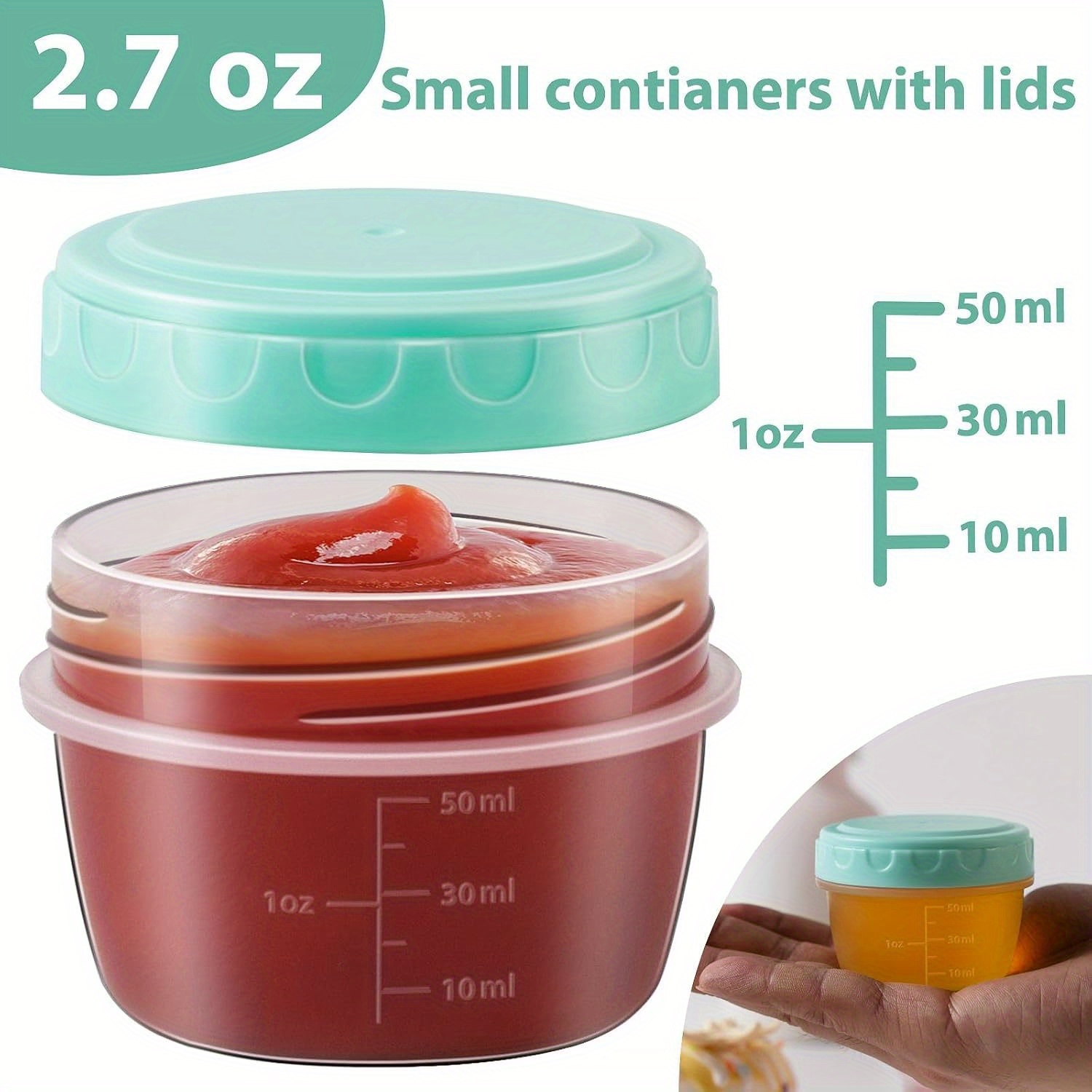 1-6 Pack 2.7 OZ Salad Dressing - Food Storage Bowls บทวิจารณ์และราคา