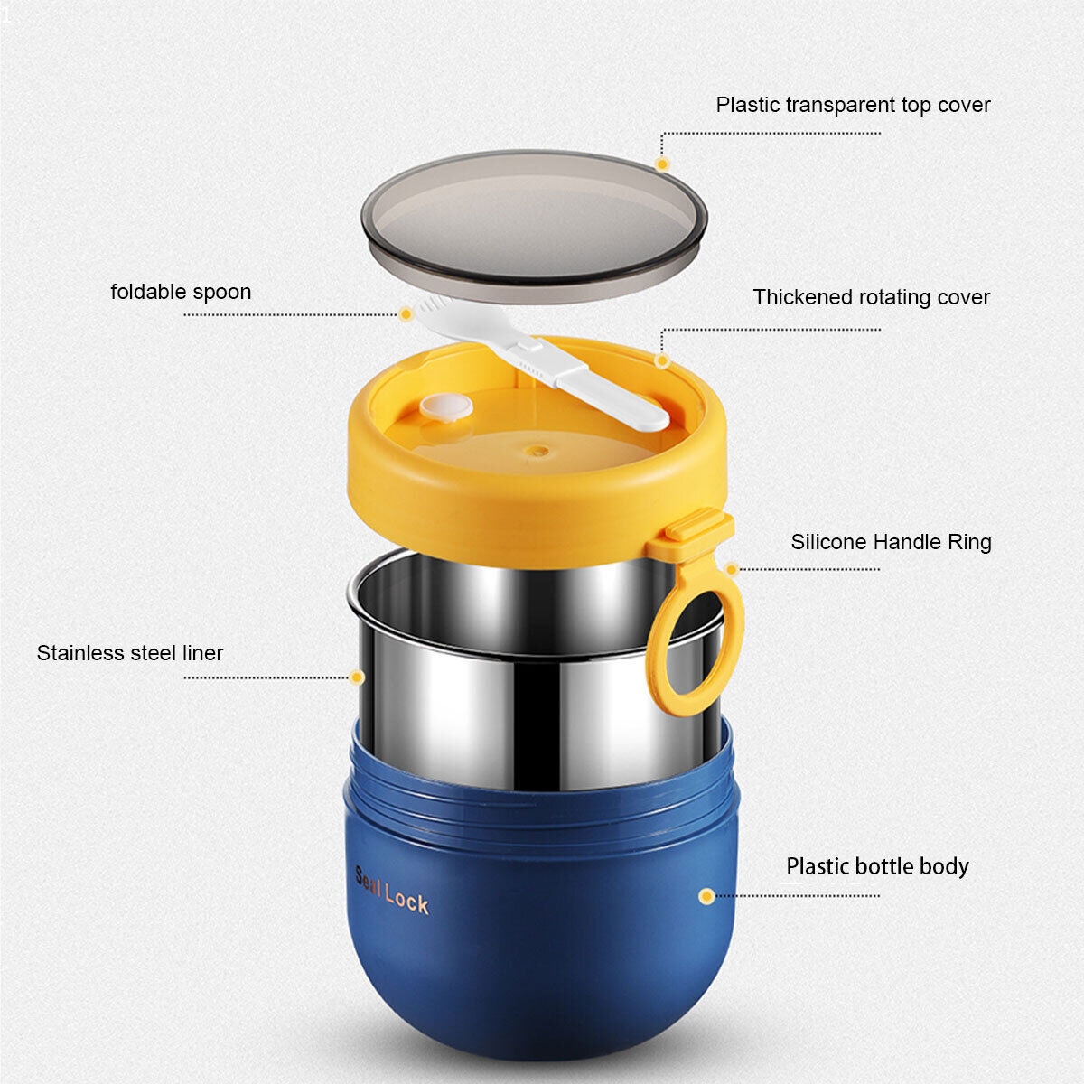 600ML Stainless Steel Lunch Bo - Food Storage Thermos บทวิจารณ์และราคา
