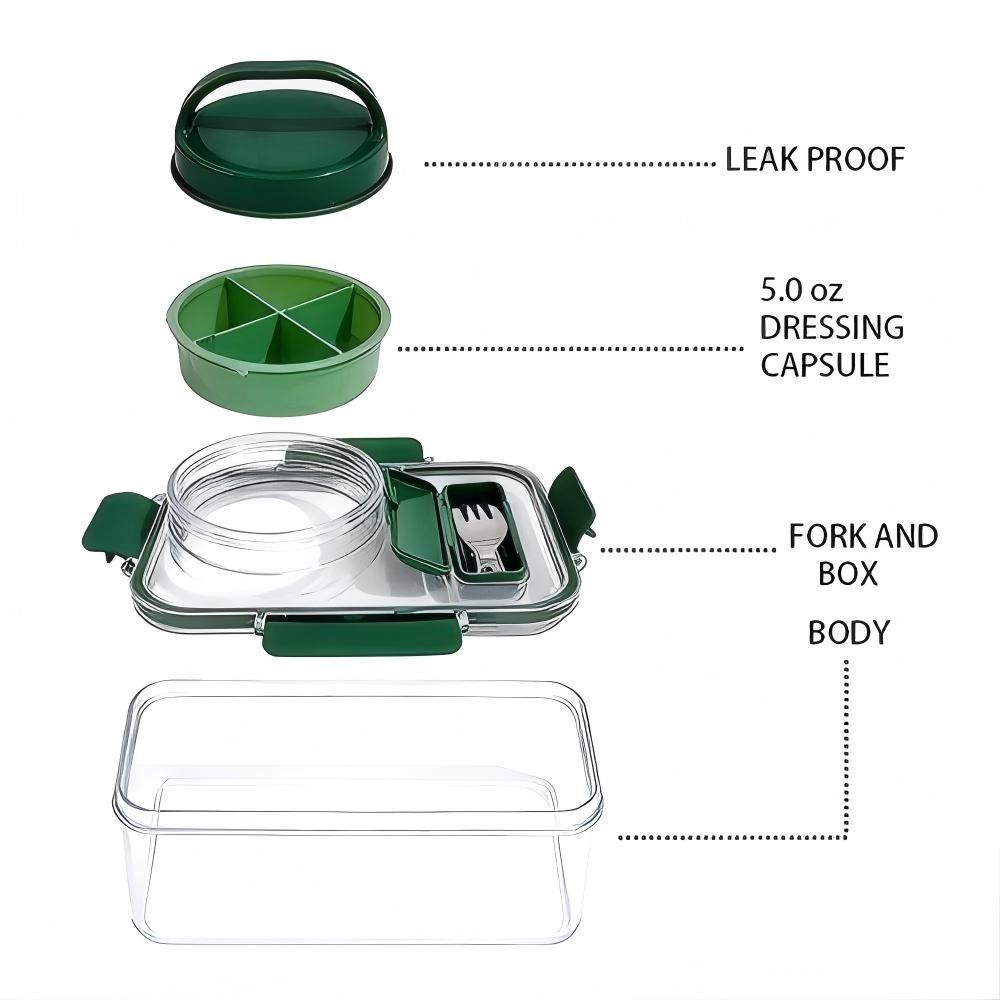 Portable Salad Bowl with Side  - Food Storage Vegetables บทวิจารณ์และราคา