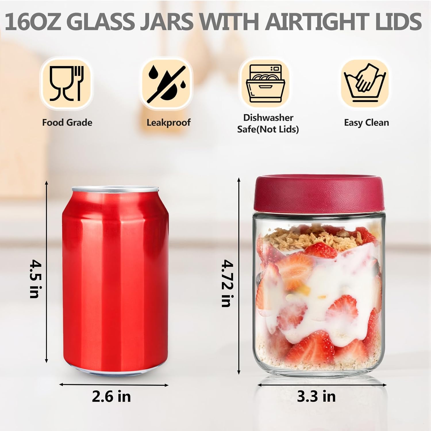 12 Pack Overnight Oats Contain - Food Storage Containers Glass บทวิจารณ์และราคา