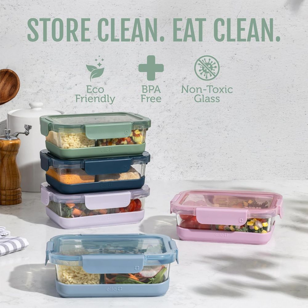 Refresh 3.4 Cup Divided Meal P - Food Storage Containers Glass บทวิจารณ์และราคา