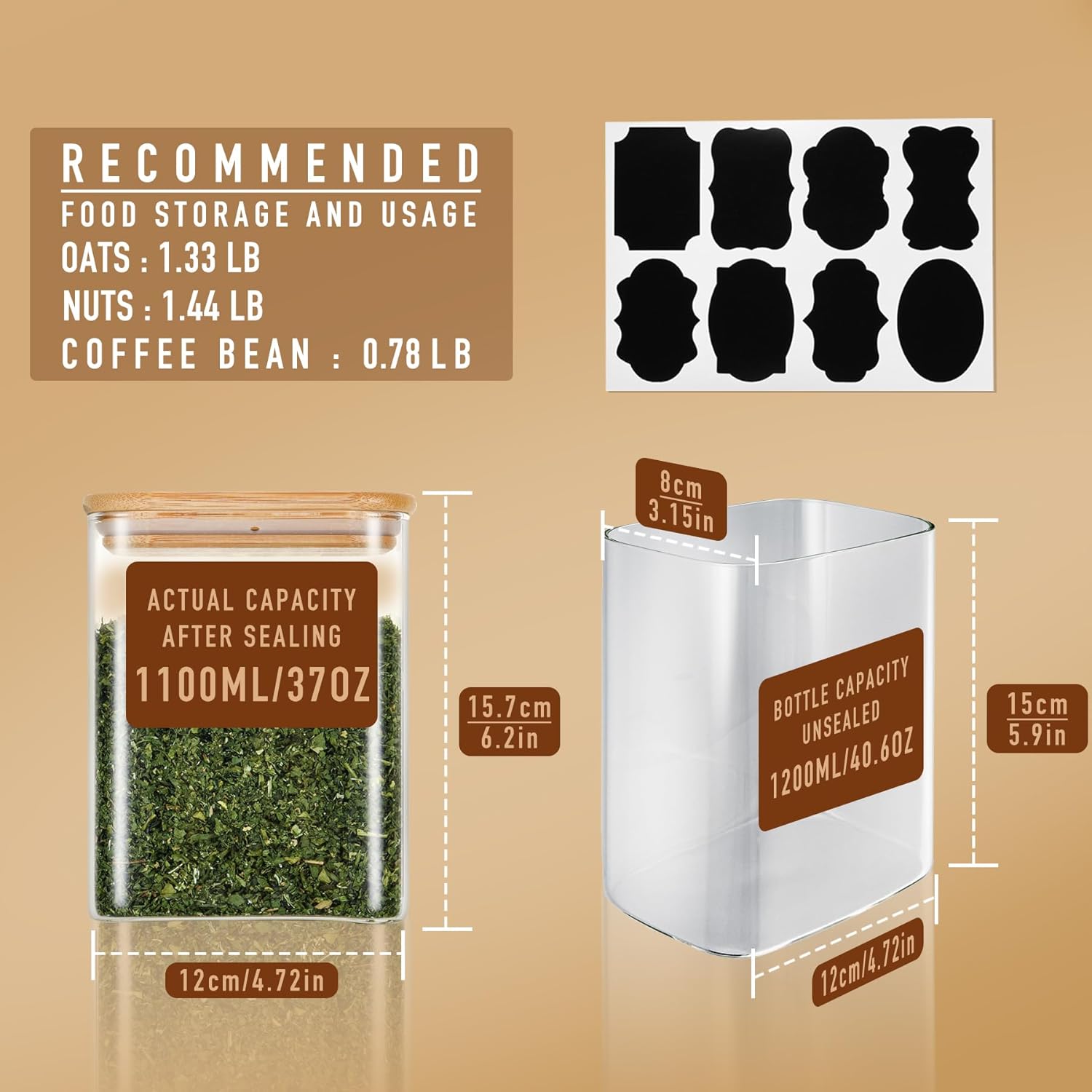37oz Rectangle Airtight Glass  - Food Storage Containers Glass บทวิจารณ์และราคา