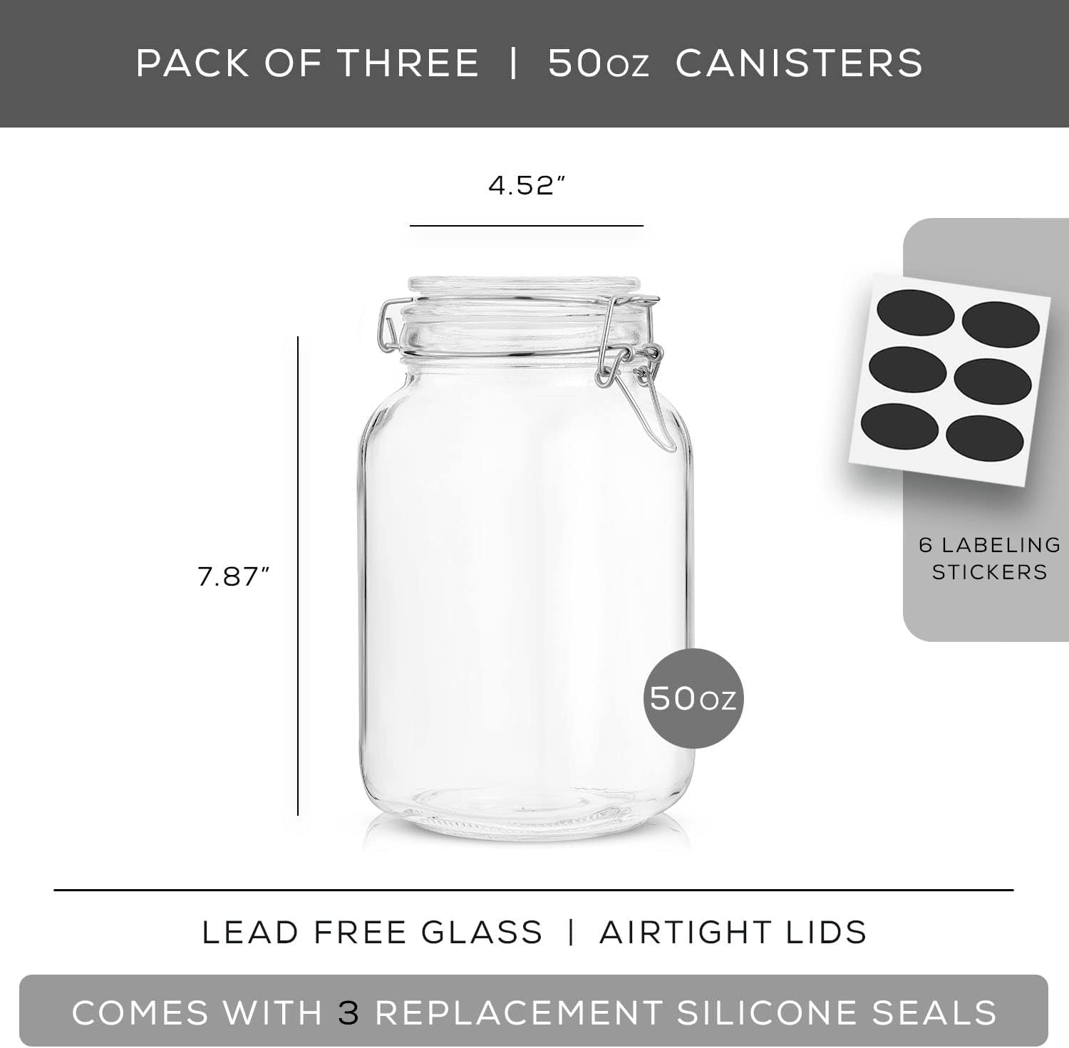 Airtight Glass Jars with Lids  - Food Storage Containers Glass บทวิจารณ์และราคา
