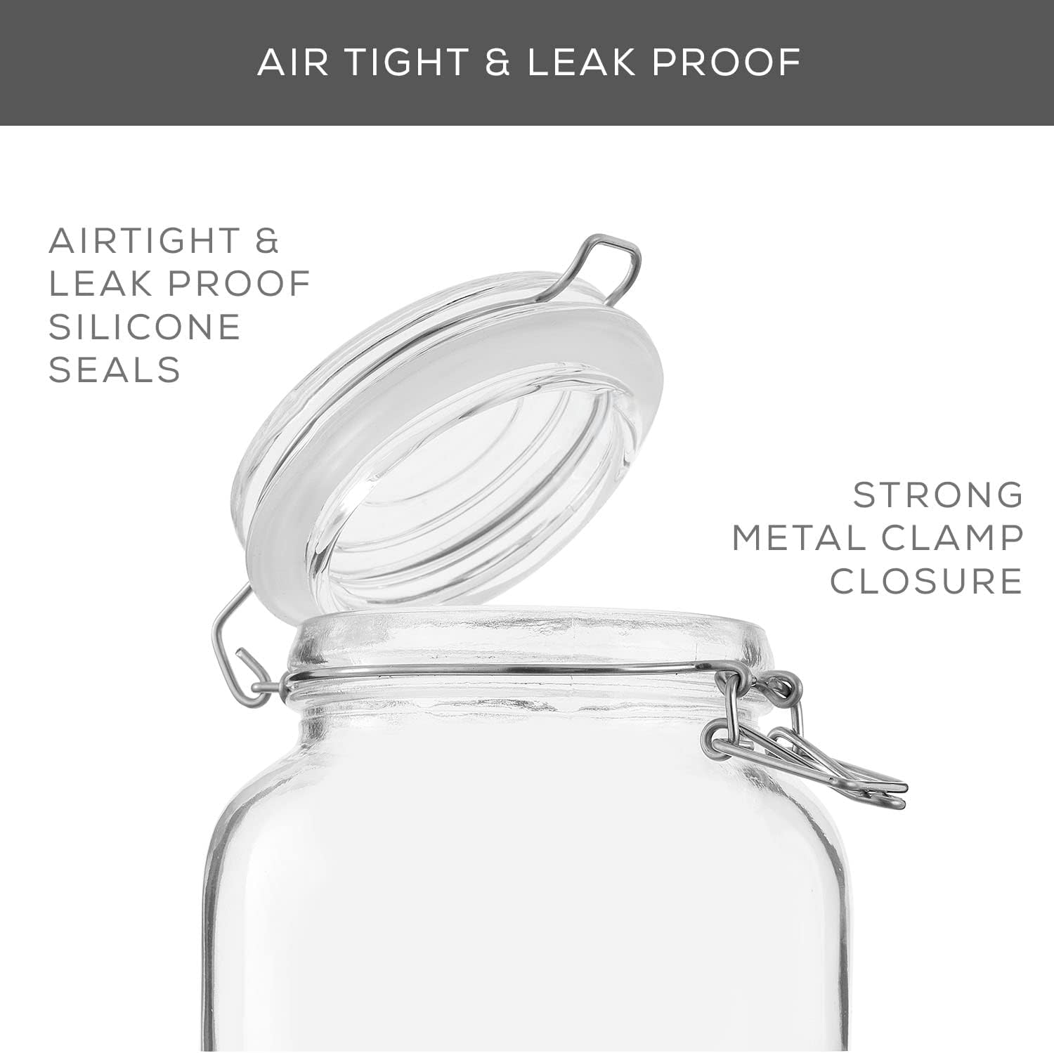 Airtight Glass Jars with Lids  - Food Storage Containers Glass บทวิจารณ์และราคา