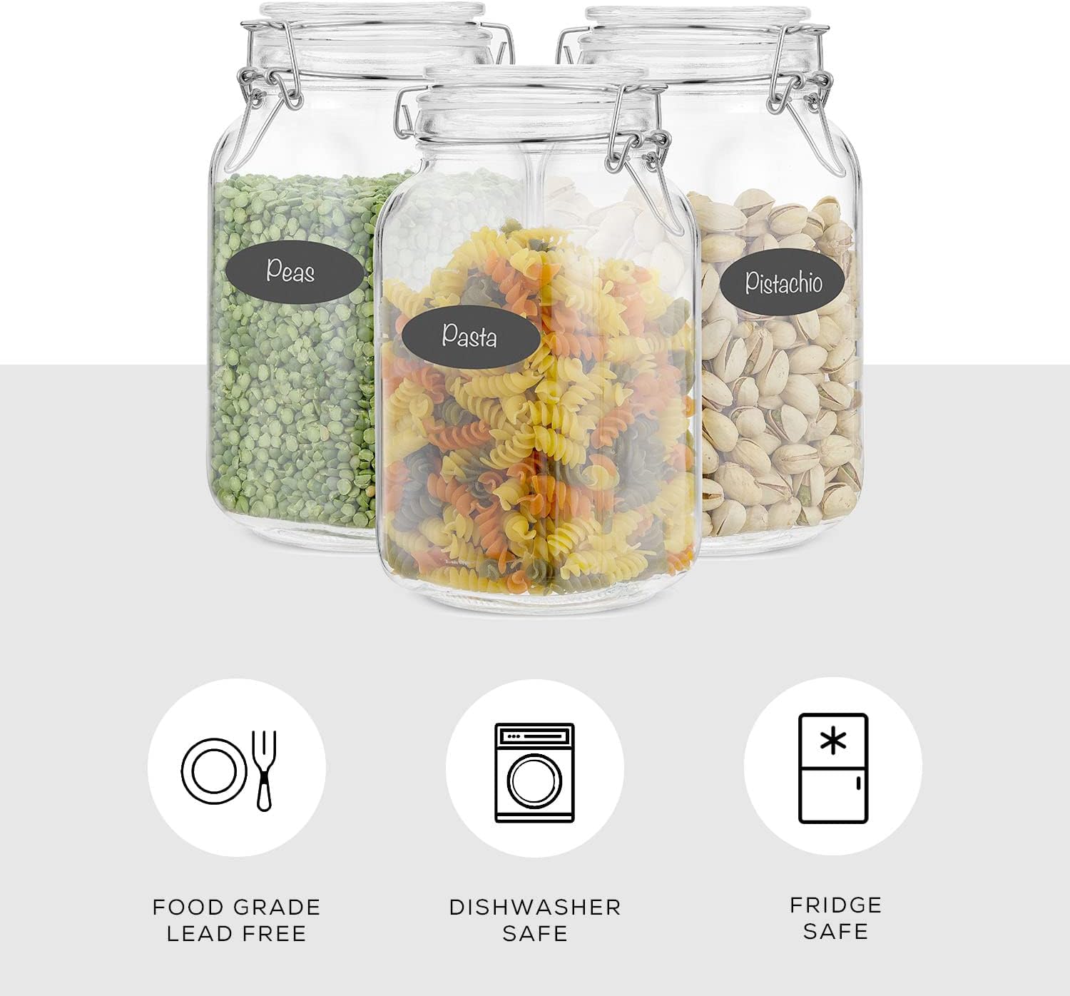 Airtight Glass Jars with Lids  - Food Storage Containers Glass บทวิจารณ์และราคา