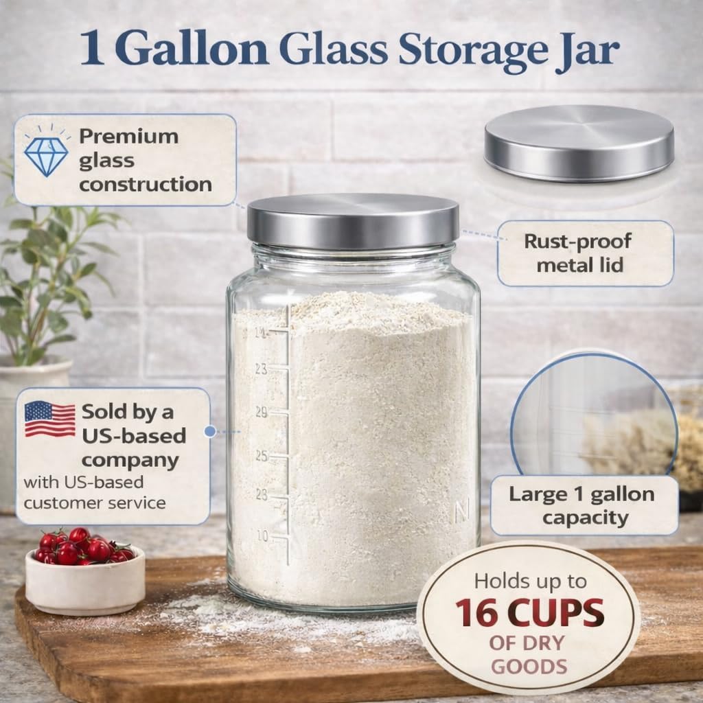 Extra Large    Jar - 1 Gallon  - Food Storage Containers Glass บทวิจารณ์และราคา