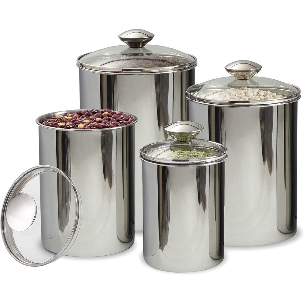 4-Piece Stainless Steel Food S - Food Storage Containers Glass บทวิจารณ์และราคา