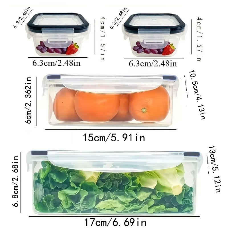 8Pcs Set Includes 4 Containers - Food Storage Vegetables บทวิจารณ์และราคา