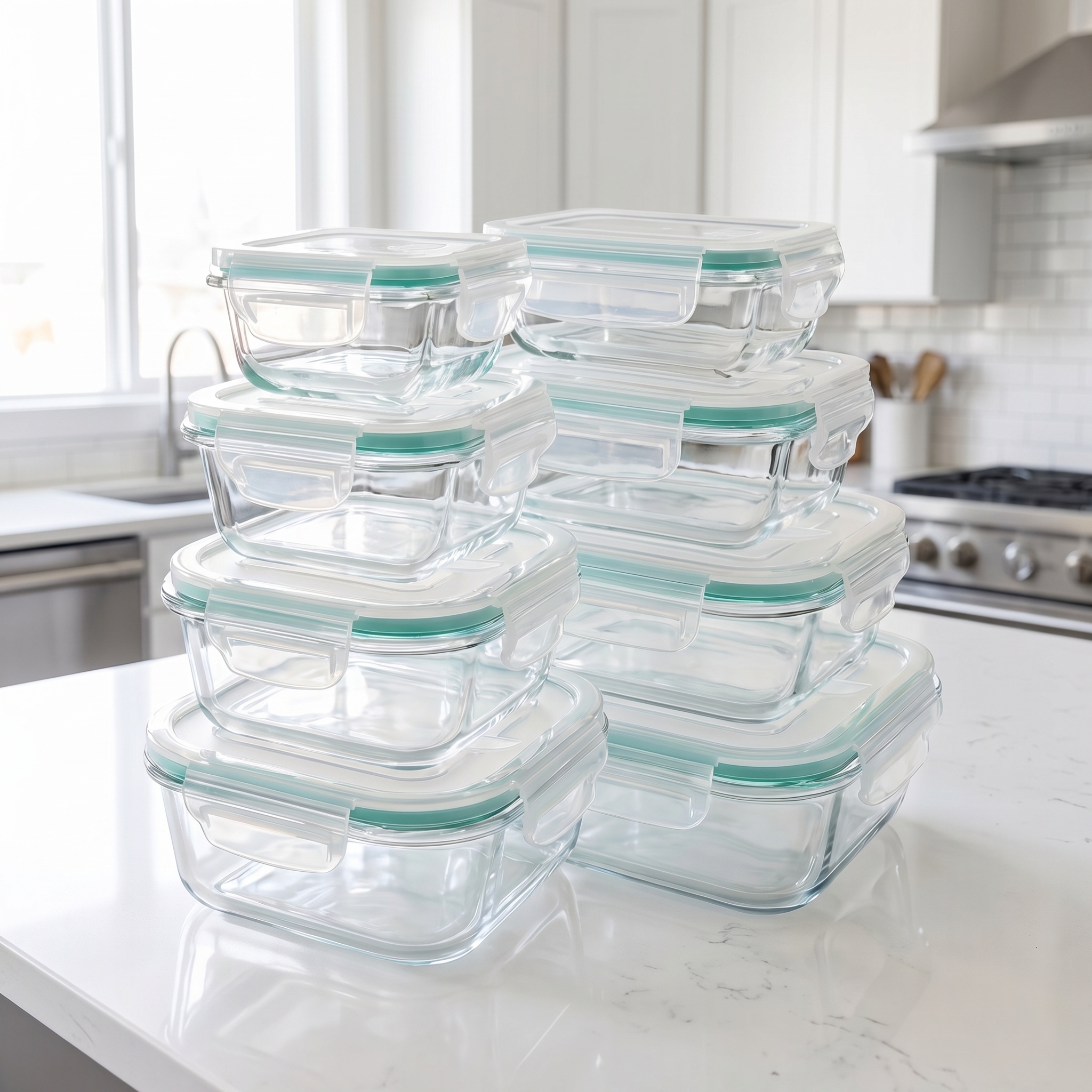 A set of 8 food storage contai - Food Storage Containers Glass บทวิจารณ์และราคา