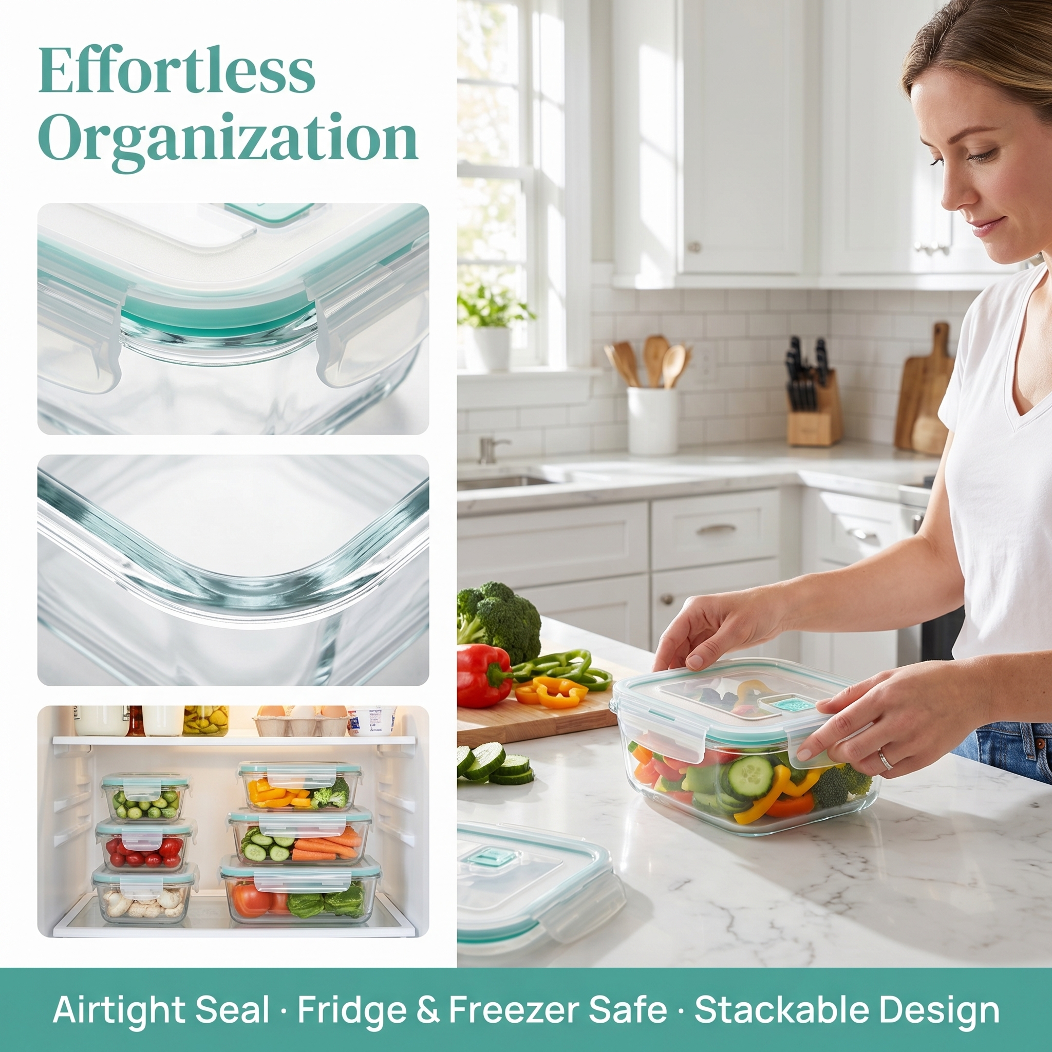 A set of 8 food storage contai - Food Storage Containers Glass บทวิจารณ์และราคา