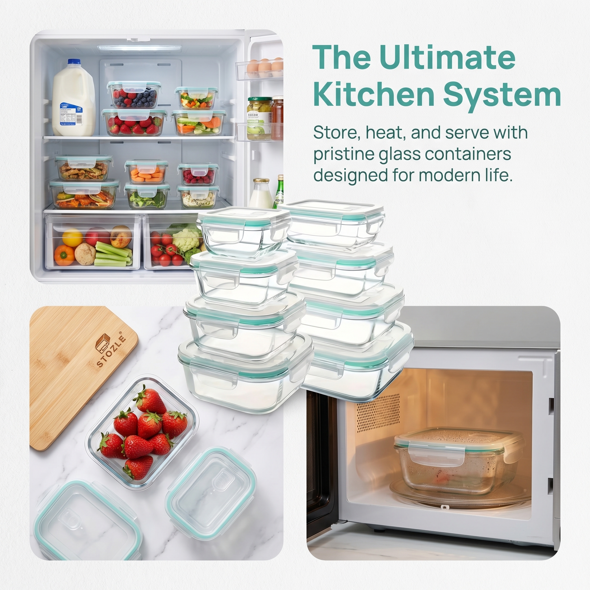 A set of 8 food storage contai - Food Storage Containers Glass บทวิจารณ์และราคา