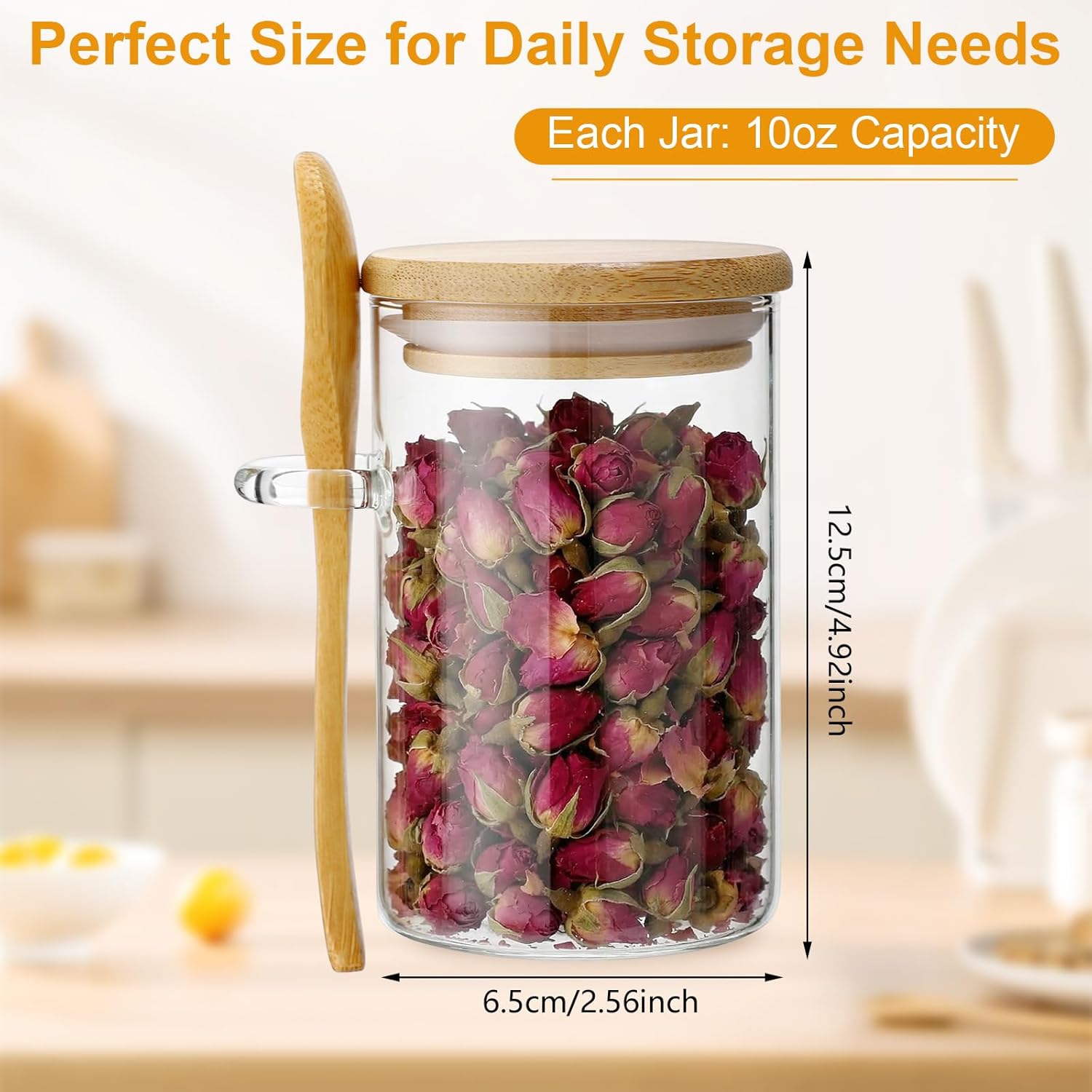 10 Pack Glass Jars with Bamboo - Food Storage Containers Glass บทวิจารณ์และราคา