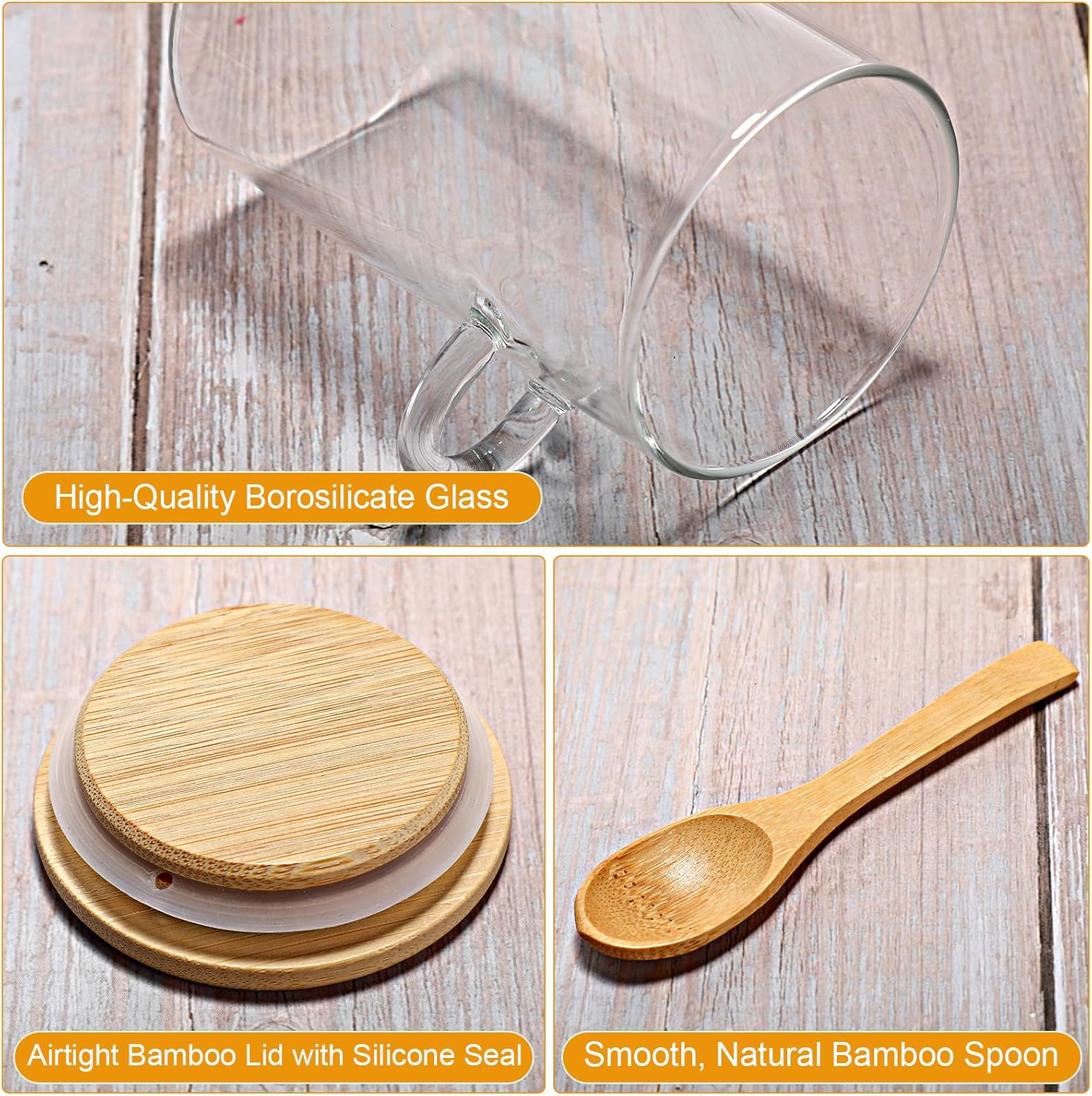 10 Pack Glass Jars with Bamboo - Food Storage Containers Glass บทวิจารณ์และราคา