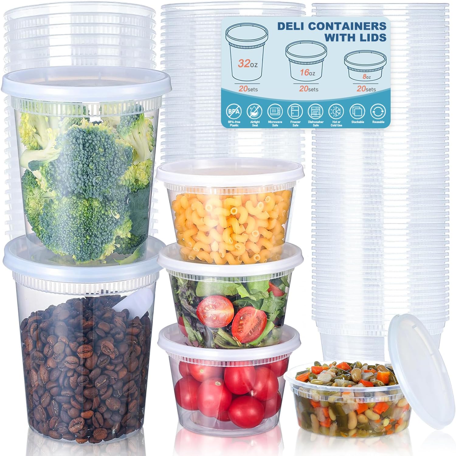 24pcs Deli Food Storage Contai - Food Storage Bowls บทวิจารณ์และราคา