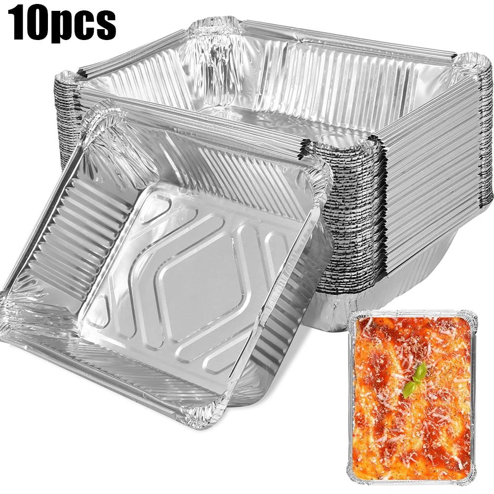 10PCS Disposable Aluminum Foil - Food Storage Aluminum Containers บทวิจารณ์และราคา