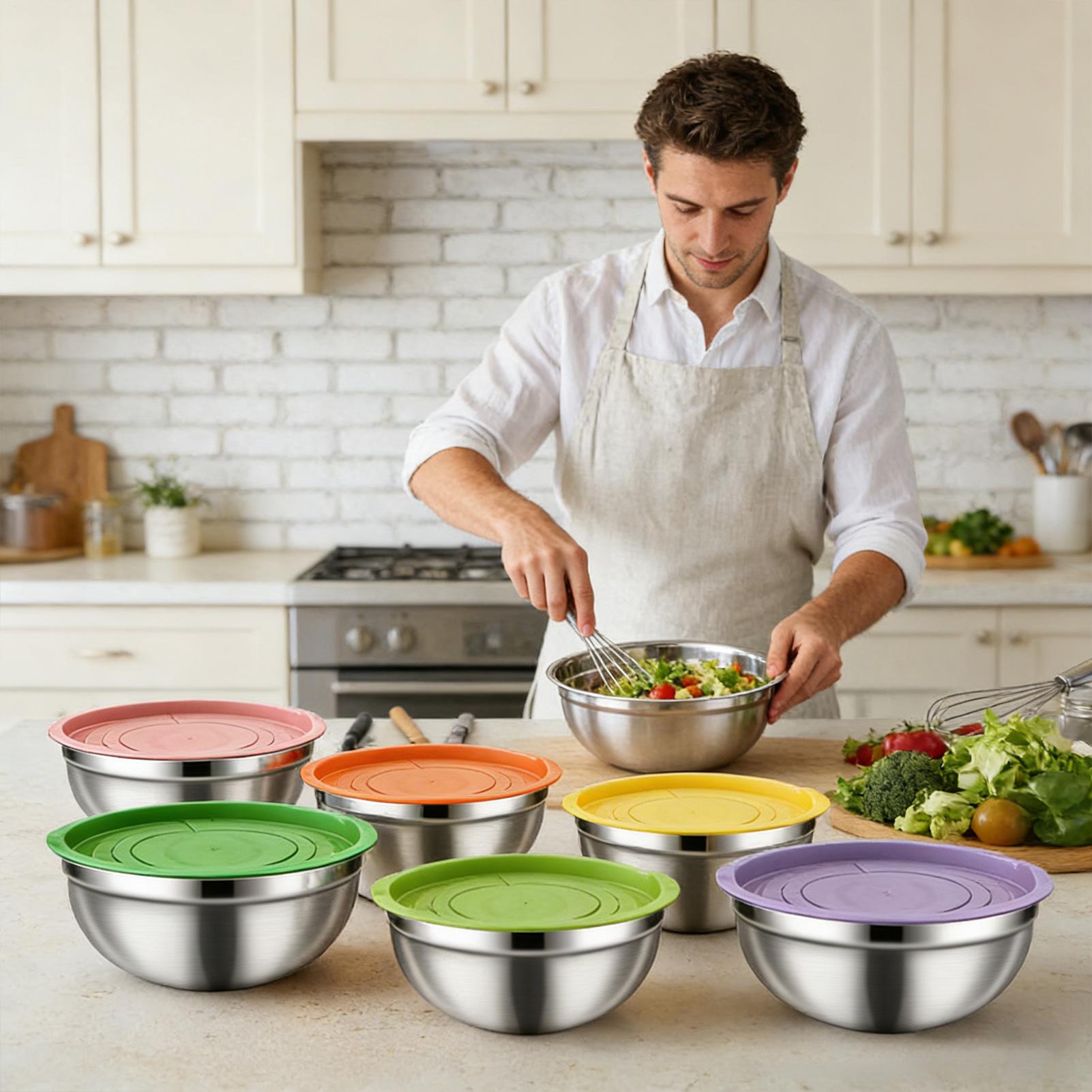 Metal Mixing Bowls Nesting Rou - Food Storage Bowls บทวิจารณ์และราคา