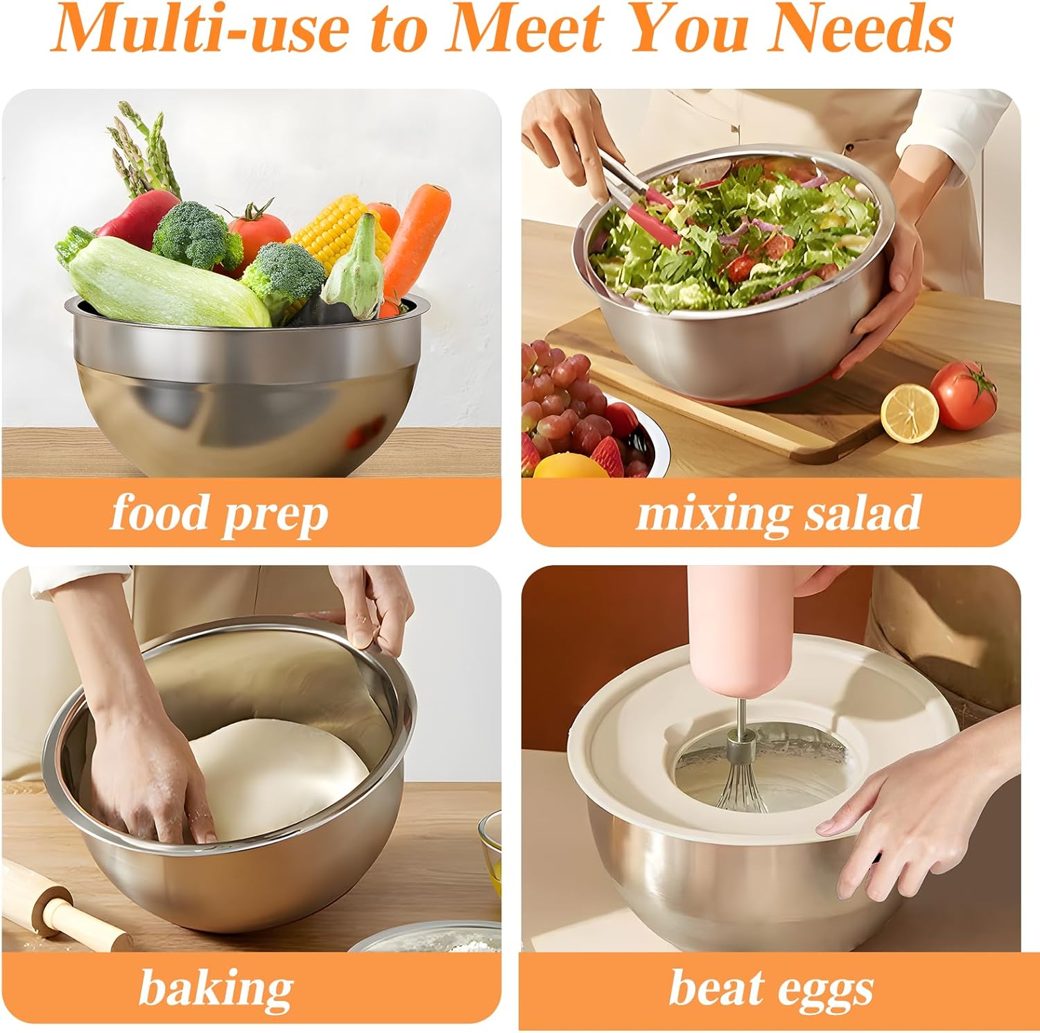 Mixing Bowls with Lids Set 6PC - Food Storage Bowls บทวิจารณ์และราคา