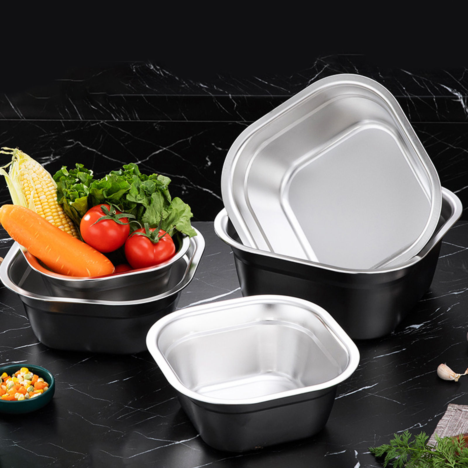Stainless Steel Square Basin V - Food Storage Meals บทวิจารณ์และราคา