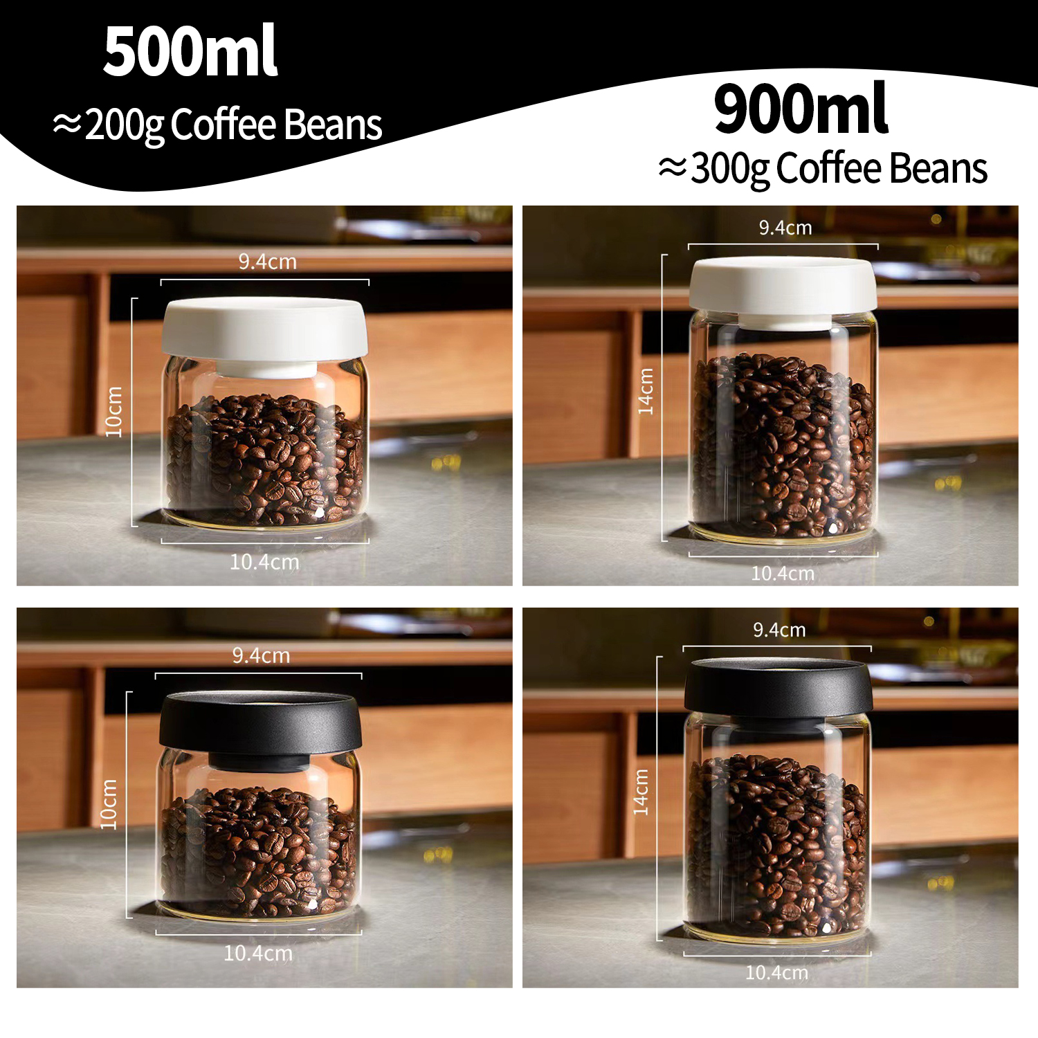 OANKR Vacuum Coffee Canister 5 - Food Storage Containers Glass บทวิจารณ์และราคา
