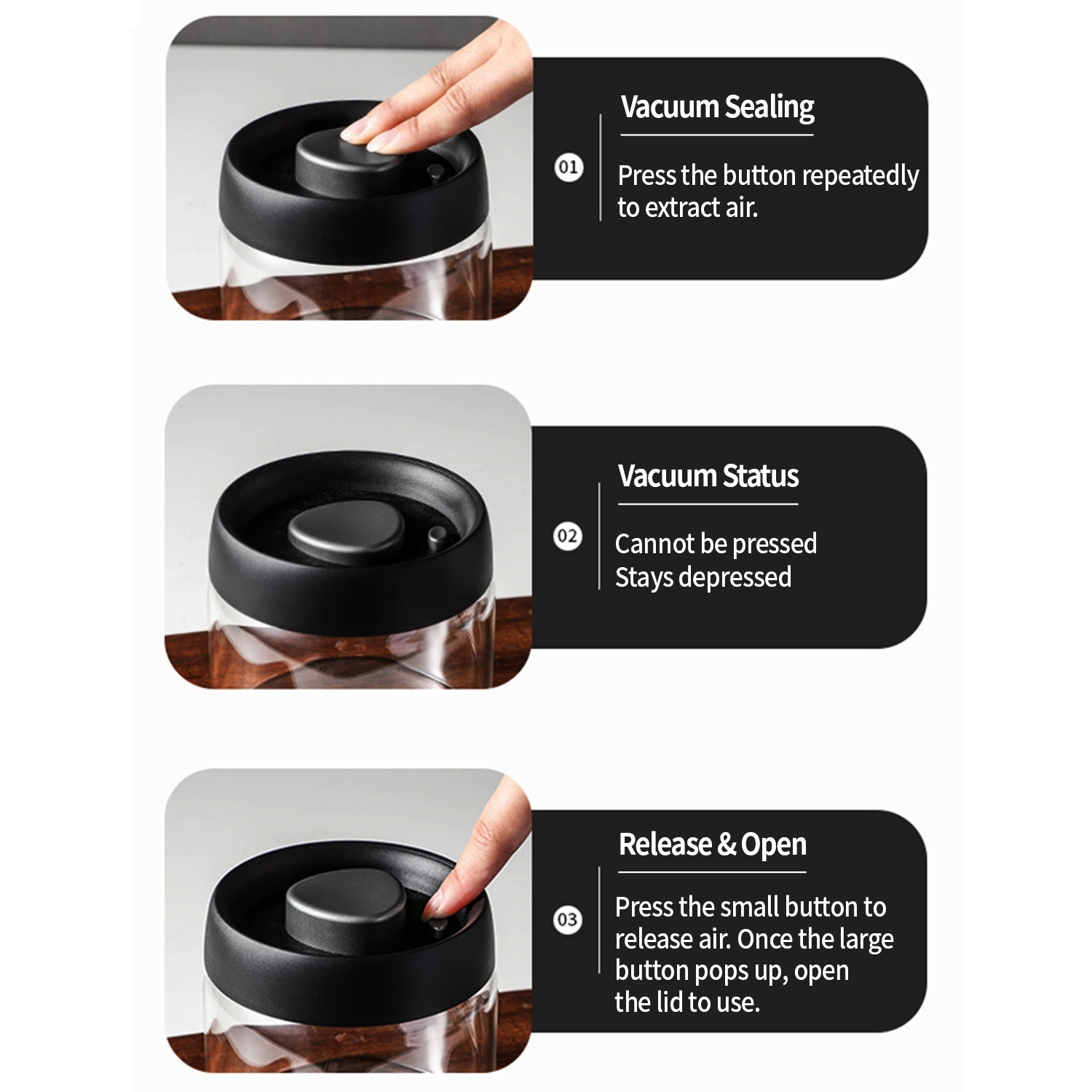 OANKR Vacuum Coffee Canister 5 - Food Storage Containers Glass บทวิจารณ์และราคา