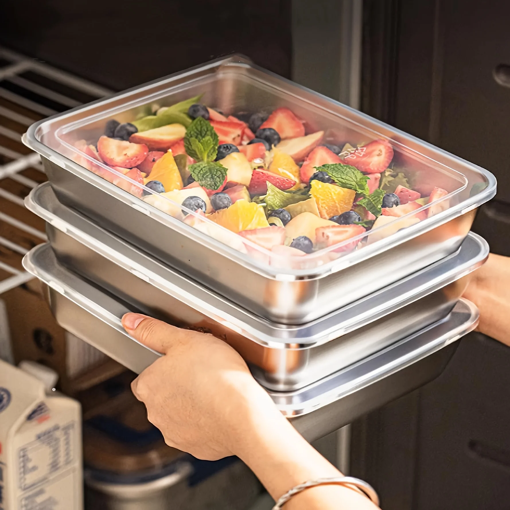 3pcs Stainless Steel Food Cont - Food Storage Meals บทวิจารณ์และราคา