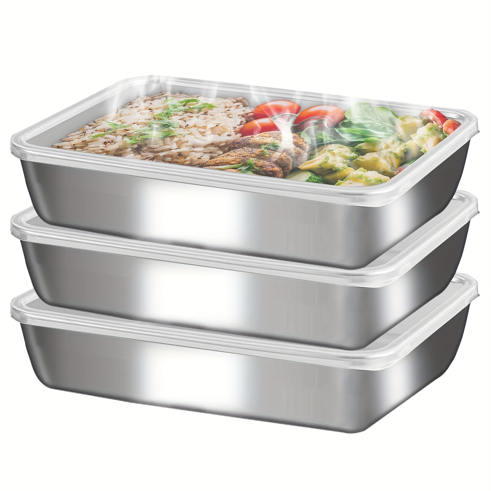 3pcs Stainless Steel Food Cont - Food Storage Meals บทวิจารณ์และราคา