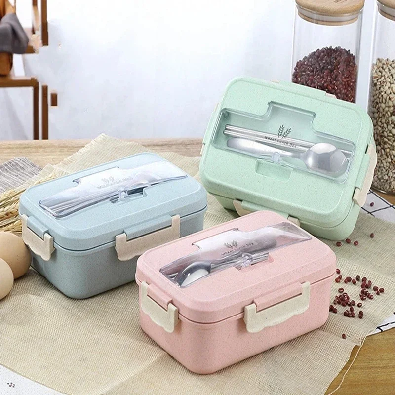 Microwave Lunch Box Wheat Stra - Food Storage With Scoop บทวิจารณ์และราคา
