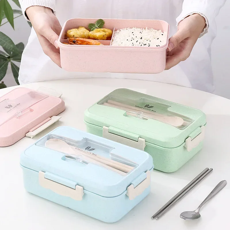 Microwave Lunch Box Wheat Stra - Food Storage With Scoop บทวิจารณ์และราคา