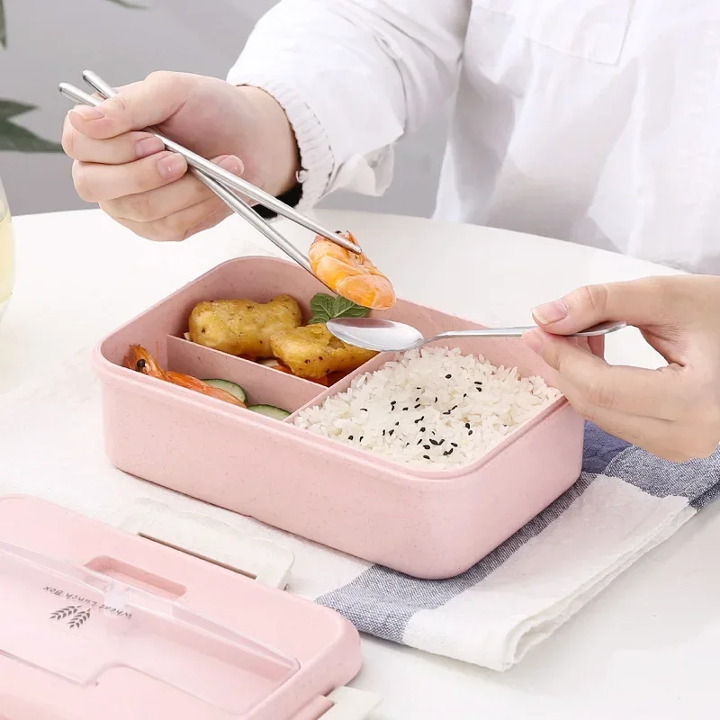 Microwave Lunch Box Wheat Stra - Food Storage With Scoop บทวิจารณ์และราคา